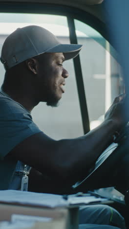 delivery driver experiencing discomfort or illness
