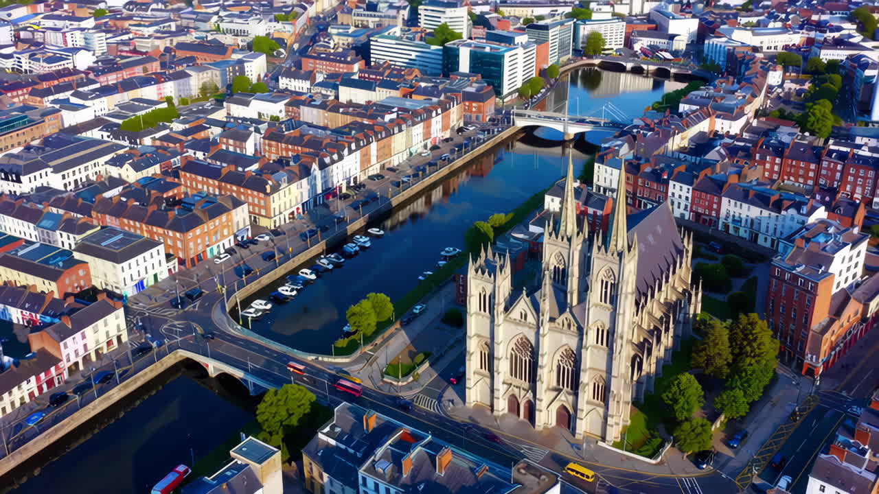 Aerial View of Dublin City Centre, Ireland