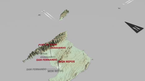 3d terrain map trinidad and tobago