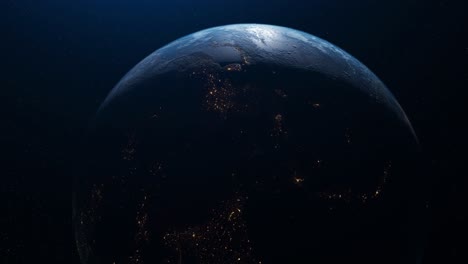 la tierra por la noche desde el espacio