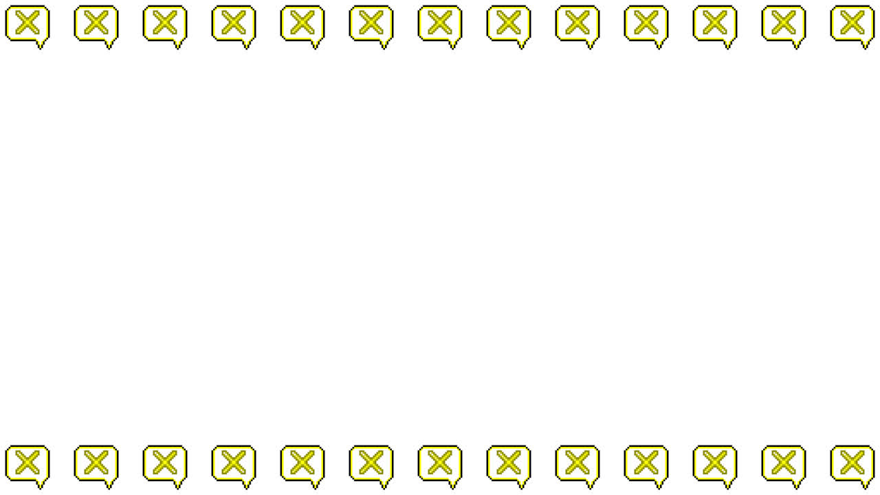 Pixel Art Speech bubble icon Cross mark Frame Animated Overlay 1080p Transparent 30 fps (3).mov