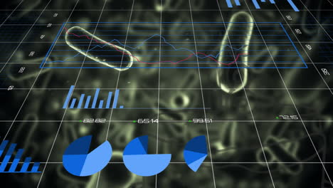 animation of data processing over virus cells