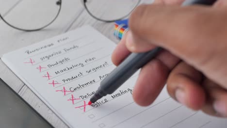 lista de verificación de la planificación empresarial