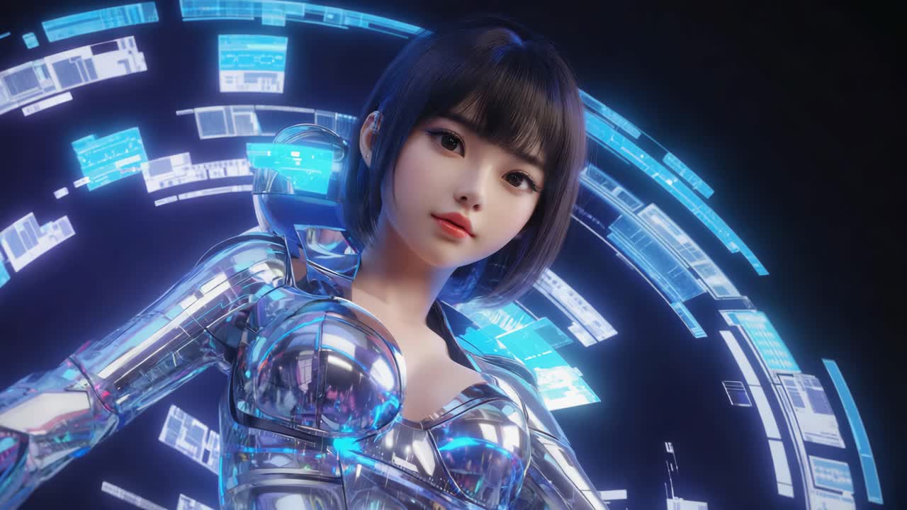 Futuristic Cyborg with Advanced Technology