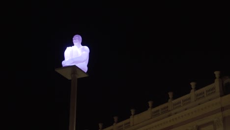 illuminated statue at night