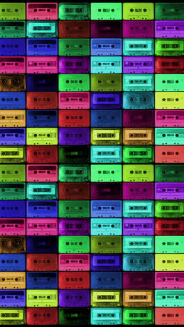 retro cassette tapes in vertical