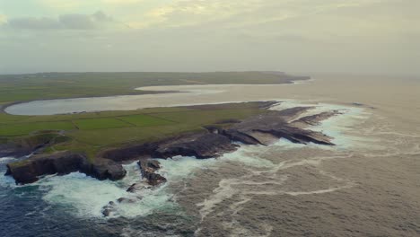 aerial view of dramatic irish coastline