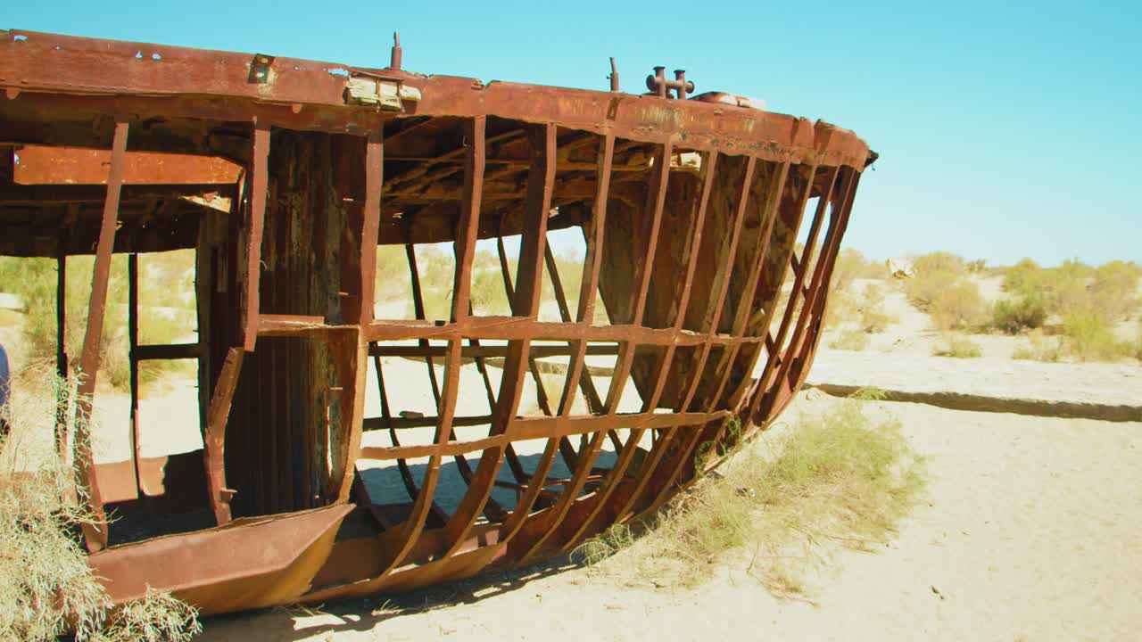 Aral Sea desert Sea Ships remains at Muynak Karakalpak Uzbekistan Soviet era 16 of 50