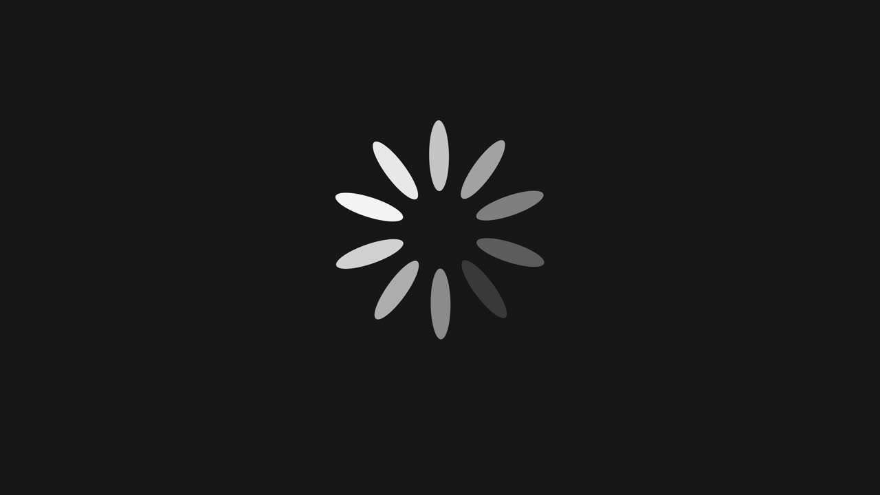 White Loading Spinner Animation on Black Background