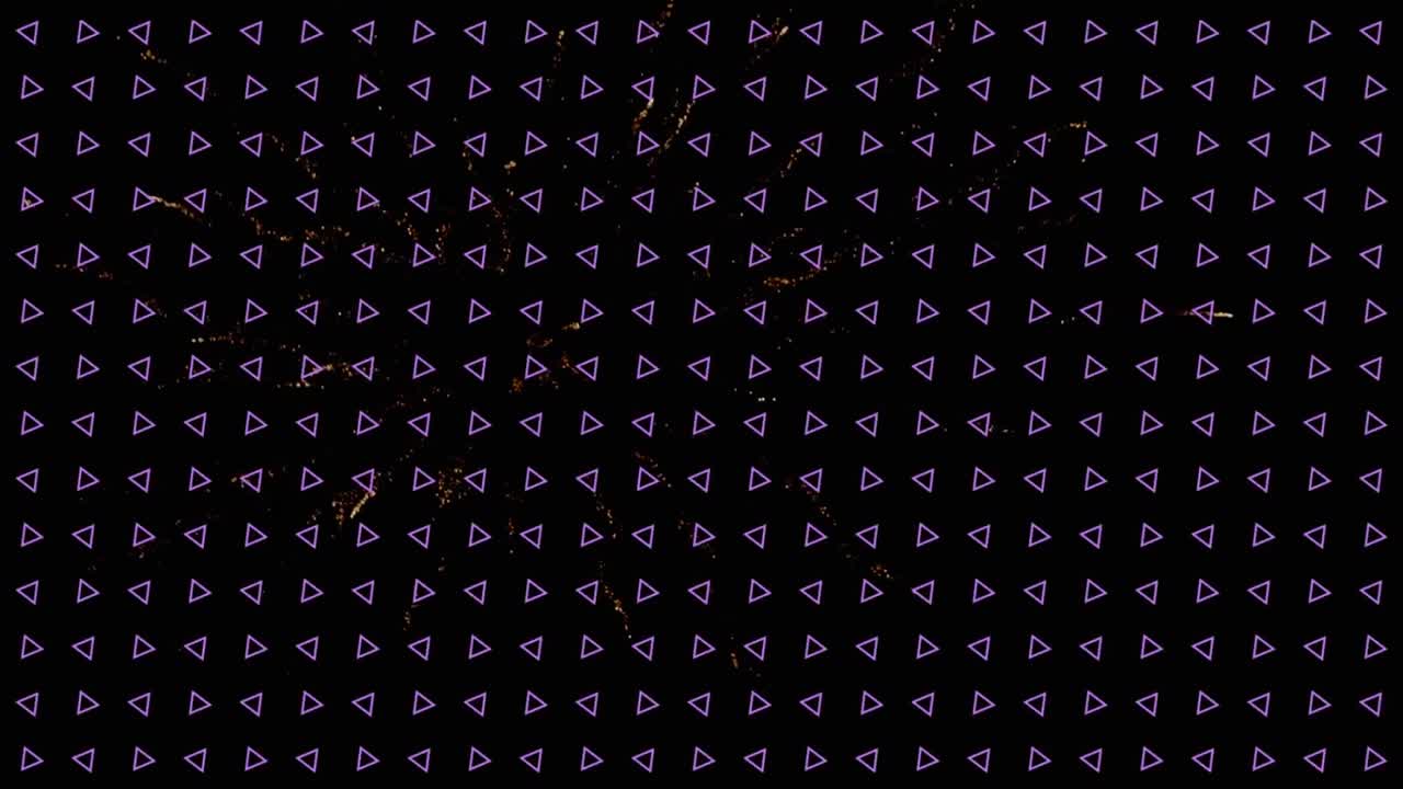 Animation of shapes over fireworks on black background