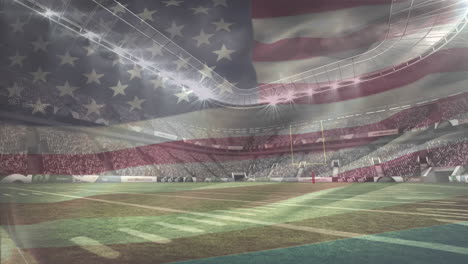 stadium with american flag