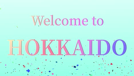 bienvenido a hokkaido mensaje de texto animación gráficos en movimiento