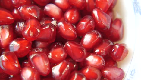 seeds of a pomegranate in a bowl