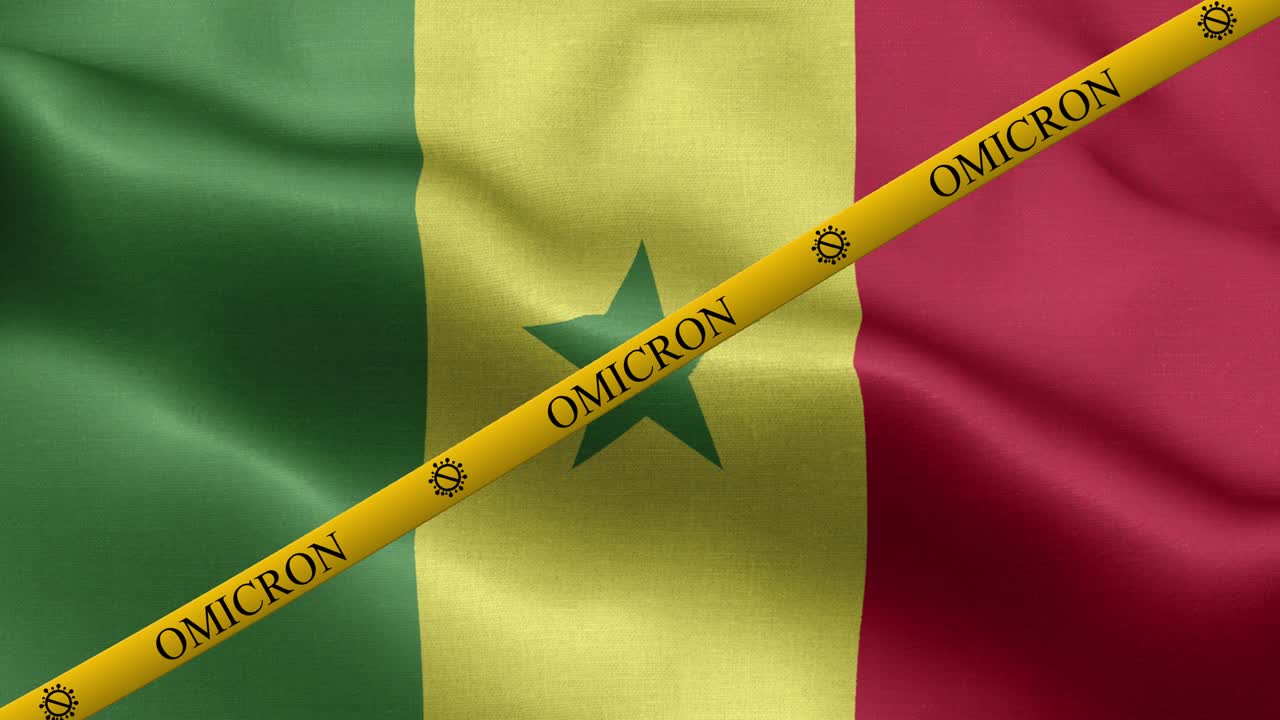 variante omicron y franja de prohibición en la bandera de senegal - bandera de senegal