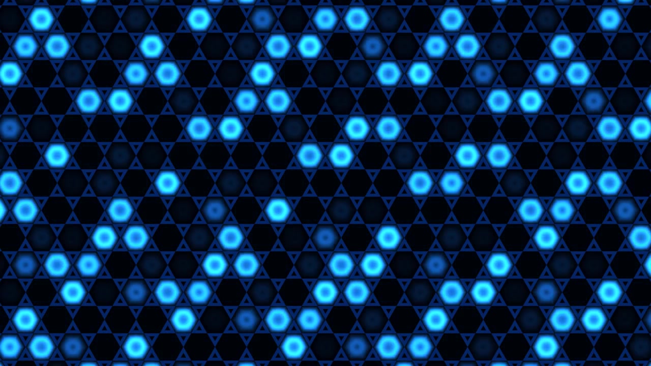 Blue futuristic honeycomb grid background featuring a dynamic design with a quantum cell flicker effect. Ideal for tech themed projects and digital presentations