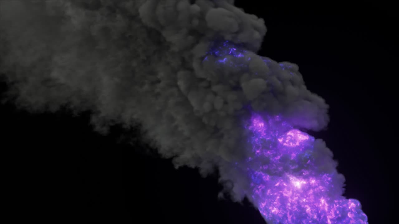 보라색과 회색의 연기와 불