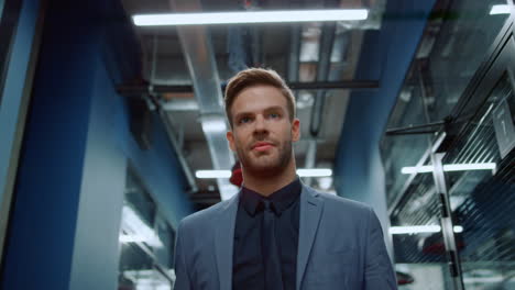 man walking in office