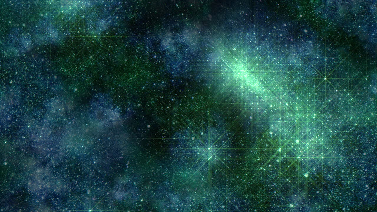 어두운 은하계에서 반짝이는 날고 반짝이는 푸른 별들