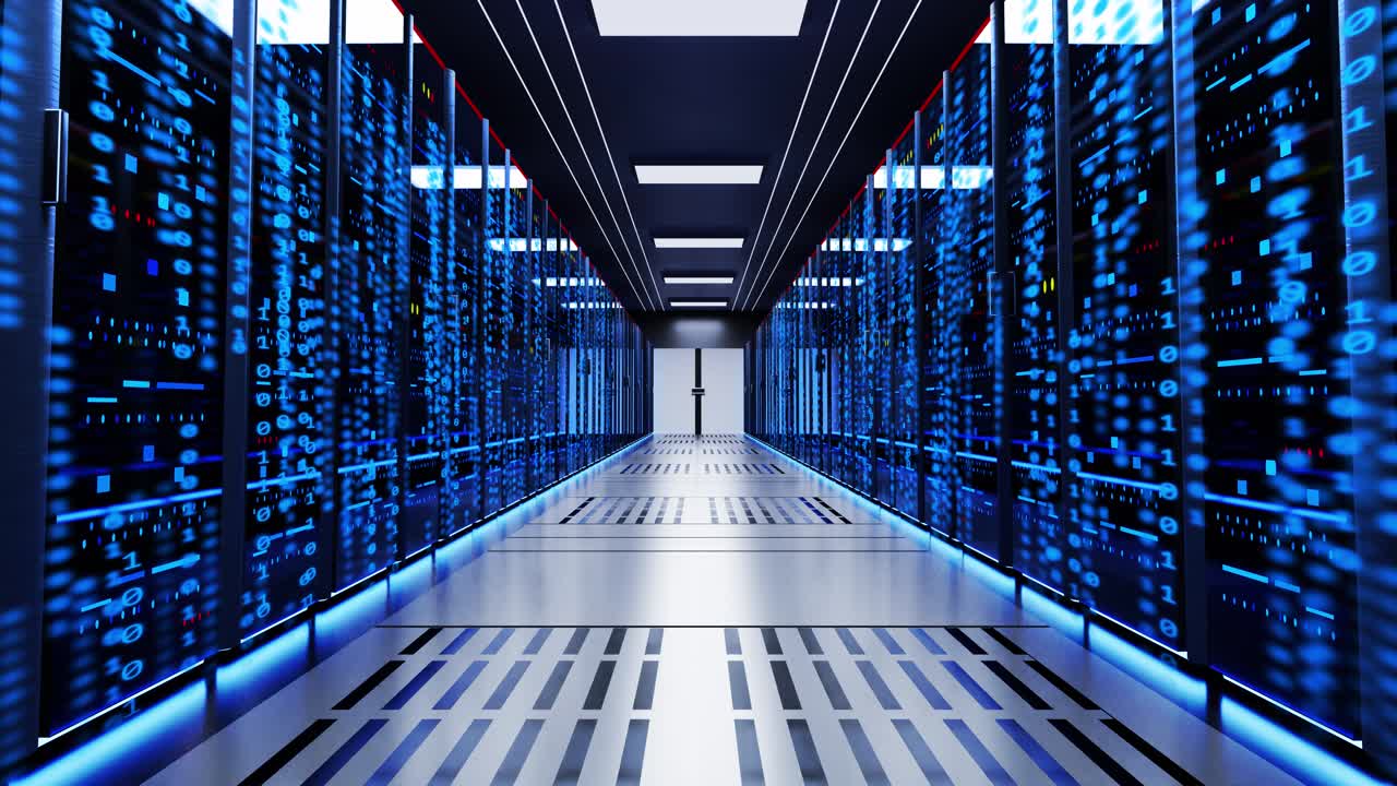 3d network grid server with moving through flashing lights numbers lopp background abstract data