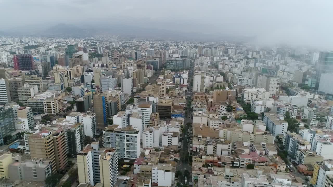 Aerial View of a Dense City in South America