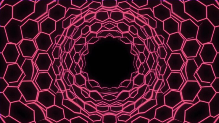 Fundo Animado Abstrato de Túnel Hexagonal Rosa