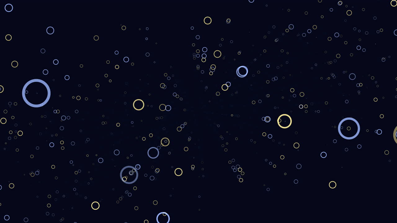 Colorful floating circles on a black background