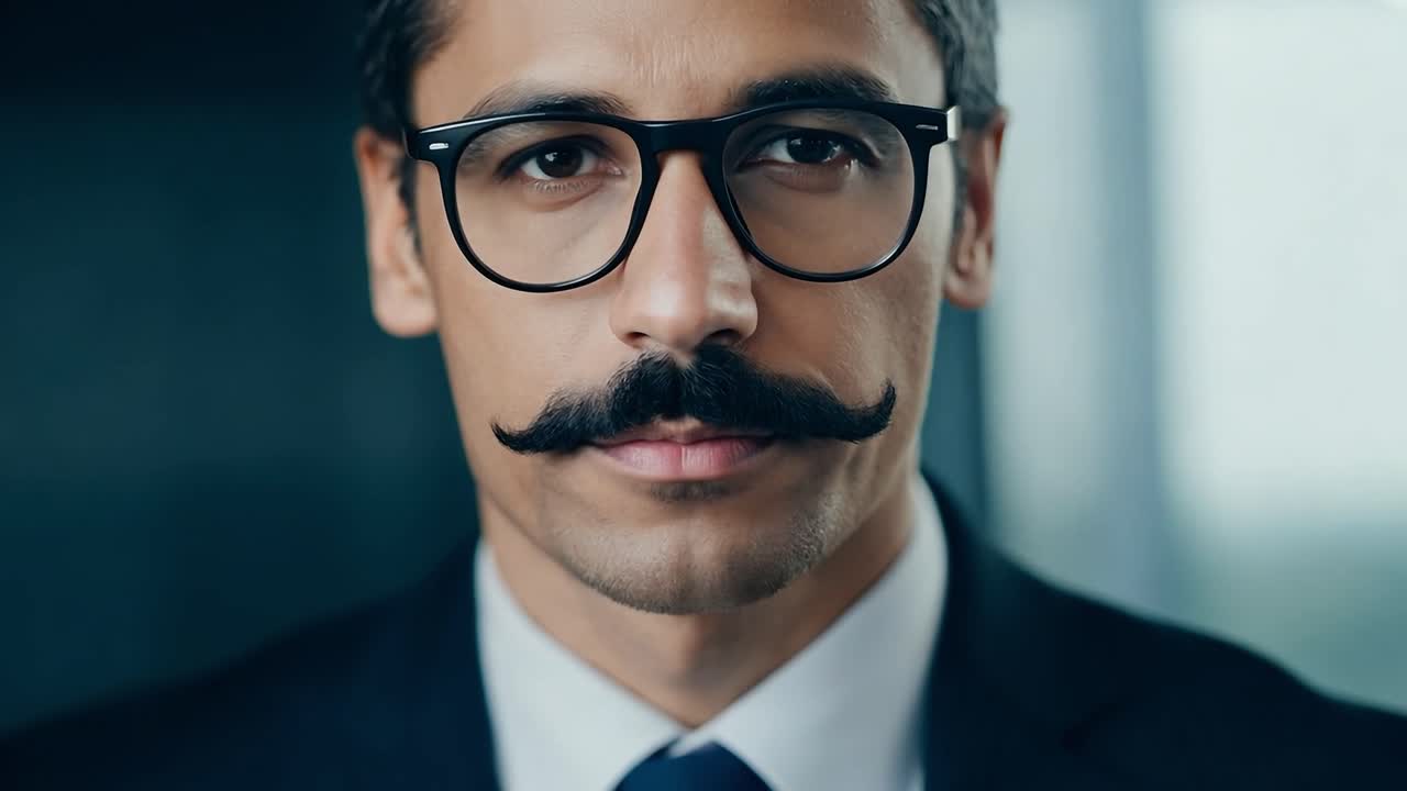 retrato de un hombre de negocios confiado en un traje y gafas