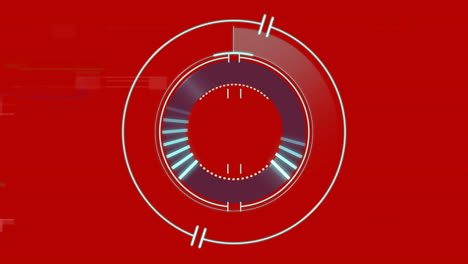 animación de interferencia y exploración de alcance sobre fondo rojo