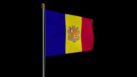 andorra flag swaying in the wind - alphachannel_012.mov