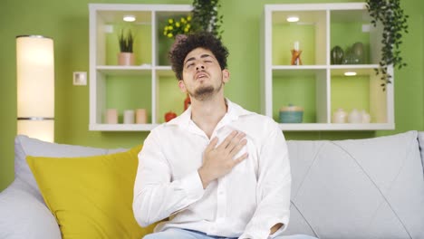 young man with aching heart.