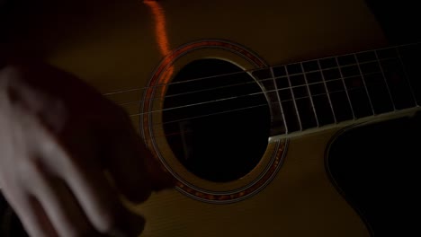 playing acoustic guitar