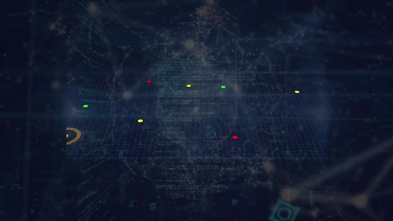 animación de la red de conexiones sobre un fondo oscuro