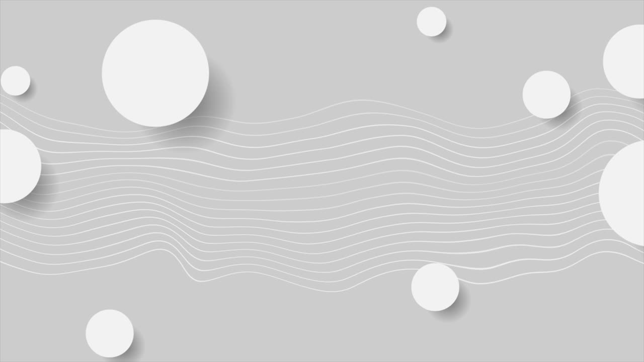líneas onduladas y círculos de papel geometría abstracta fondo de movimiento
