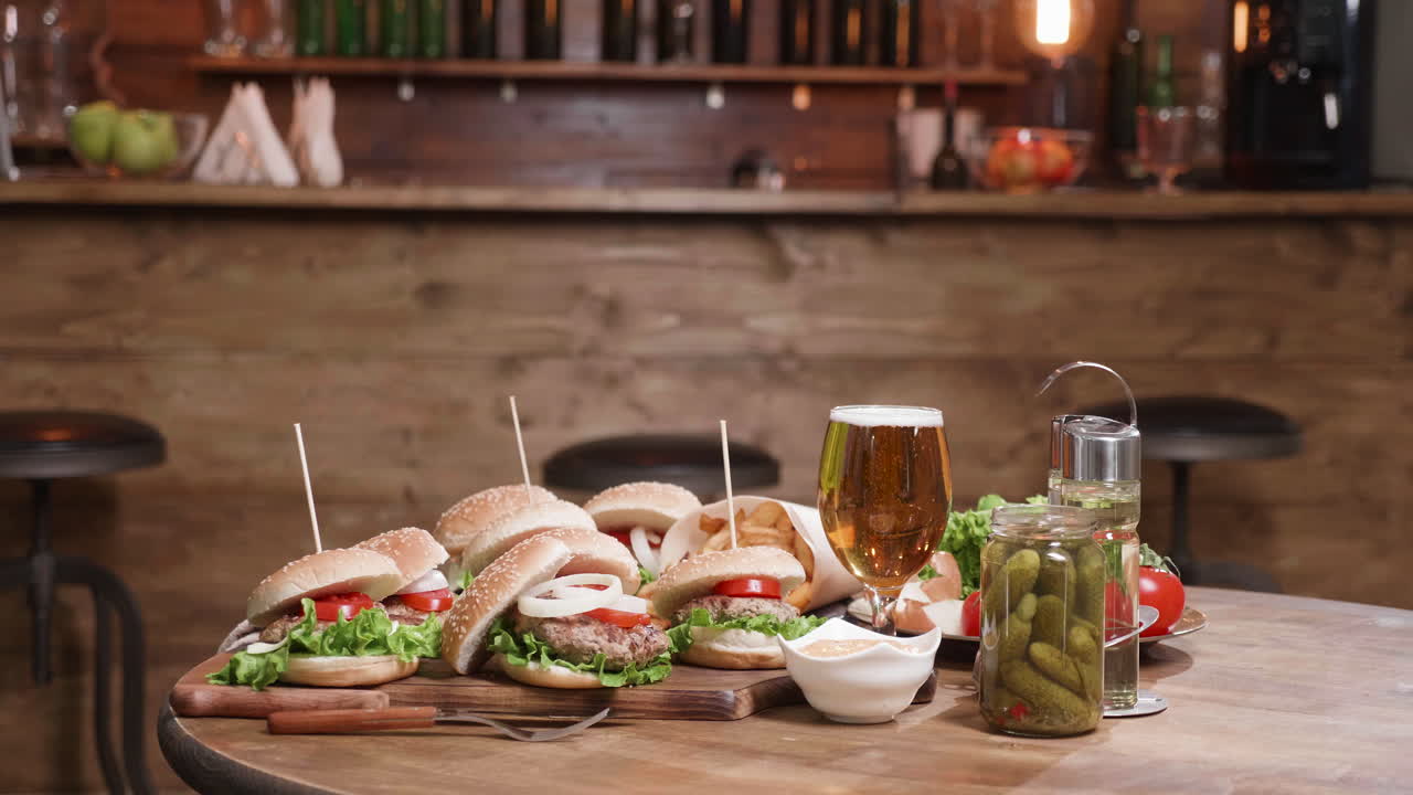 Burgers and Beer at the Bar