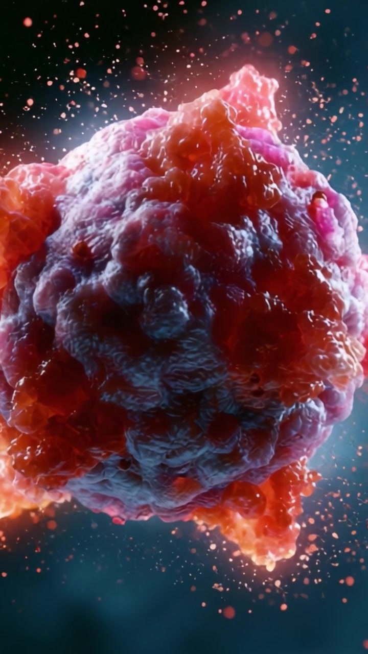 Sbalorditivo primo piano di una vibrante struttura microbica che mostra caratteristiche dettagliate e una colorazione dinamica in una rappresentazione artistica della biologia cellulare