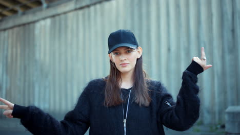 woman showing fuck you sign