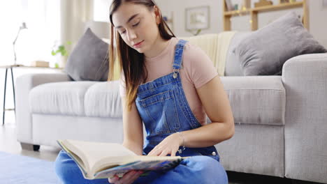 Relax,-ground-and-woman-reading-a-book