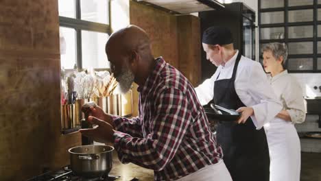 chef smelling a cream