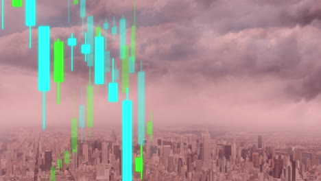 animation of cityscape over data processing