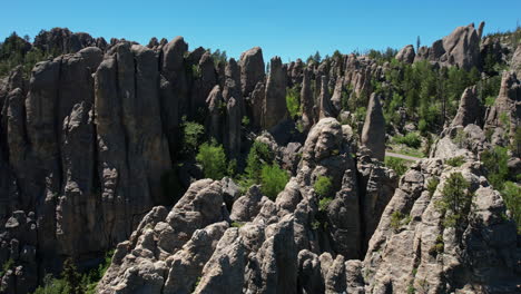 aerial view of the needles, black hills, custer state park, south dakota usa, drone shot