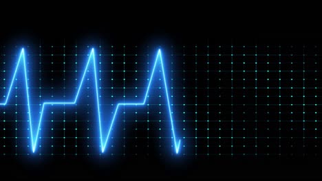 animation of cardiograph over black background