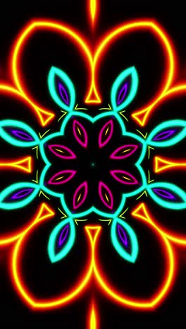 flying through multicolored hearts painted with light. vertical looped kaleidoscope video