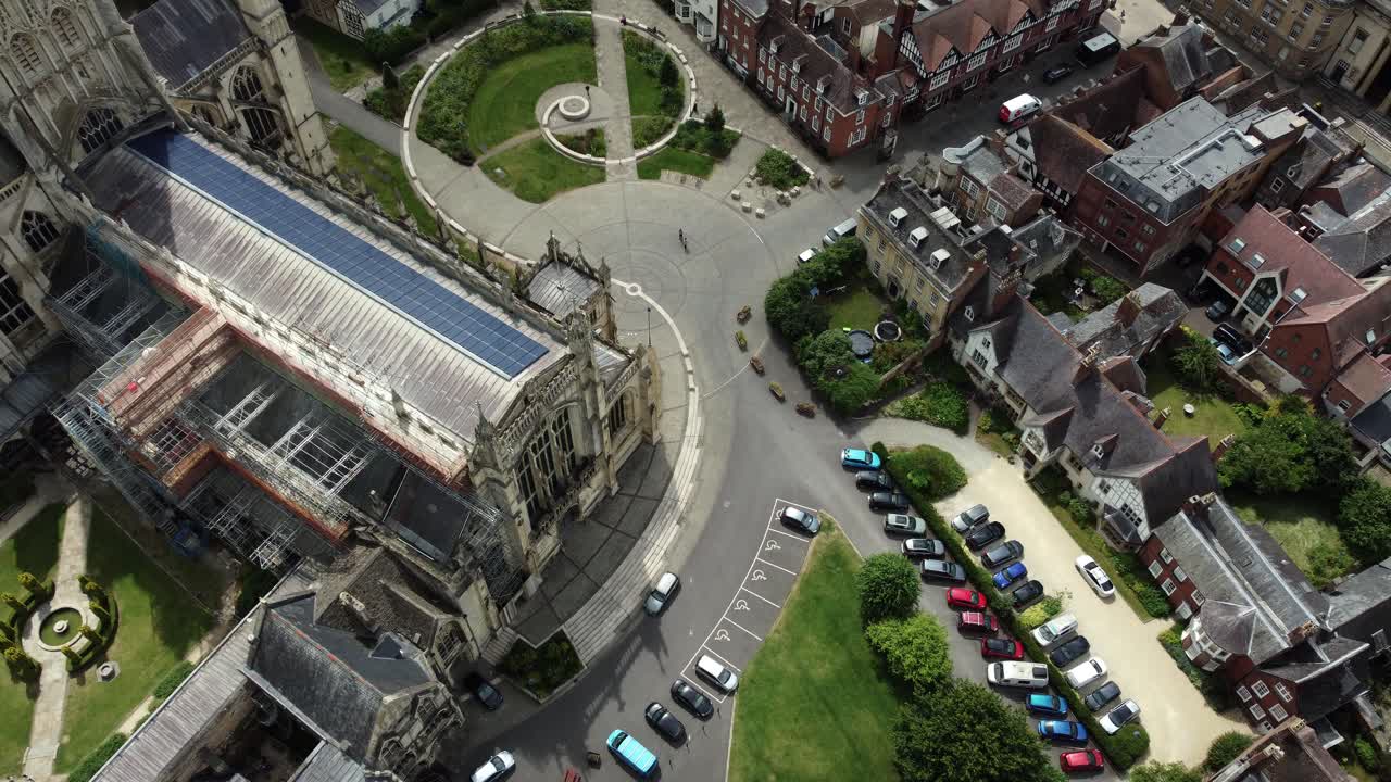 Aerial View of Cathedral and City