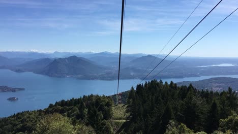 view from cable way mottarone mountain to stresa