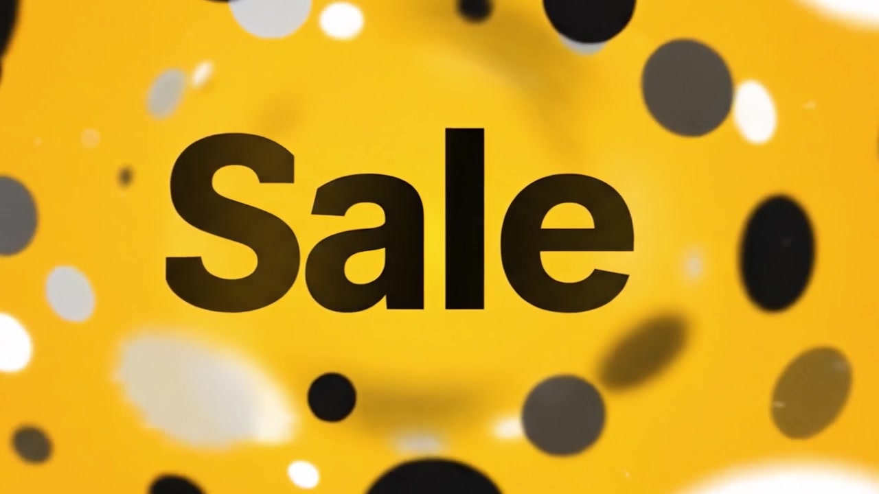 Sfondo giallo brillante con testo enfatizzato che indica una vendita, catturando l'attenzione con grafiche audaci per pubblicità promozionali e campagne di marketing.