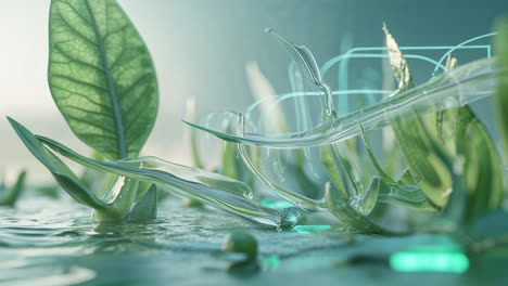 futuristic biotech ecosystem: nature and technology intertwined