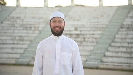 silhouette young asian muslim