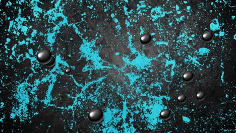 grunge abstract motion background with black glossy balls
