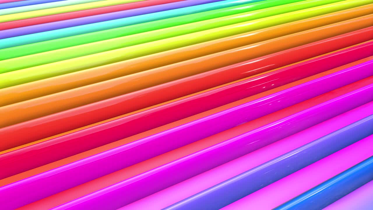 무지개 다채로운 줄무는 순환적으로 움직입니다.