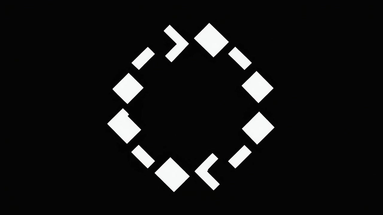 Abstract Geometric Animation of White Squares Forming and Dissolving